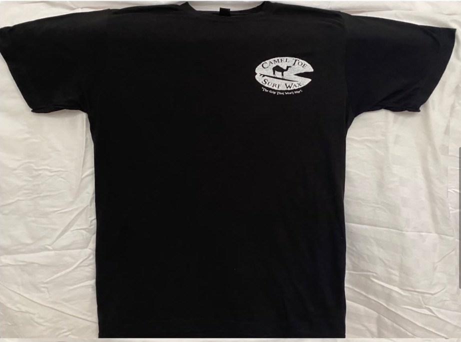 Original black Camel Toe Surf Wax tee, front logo