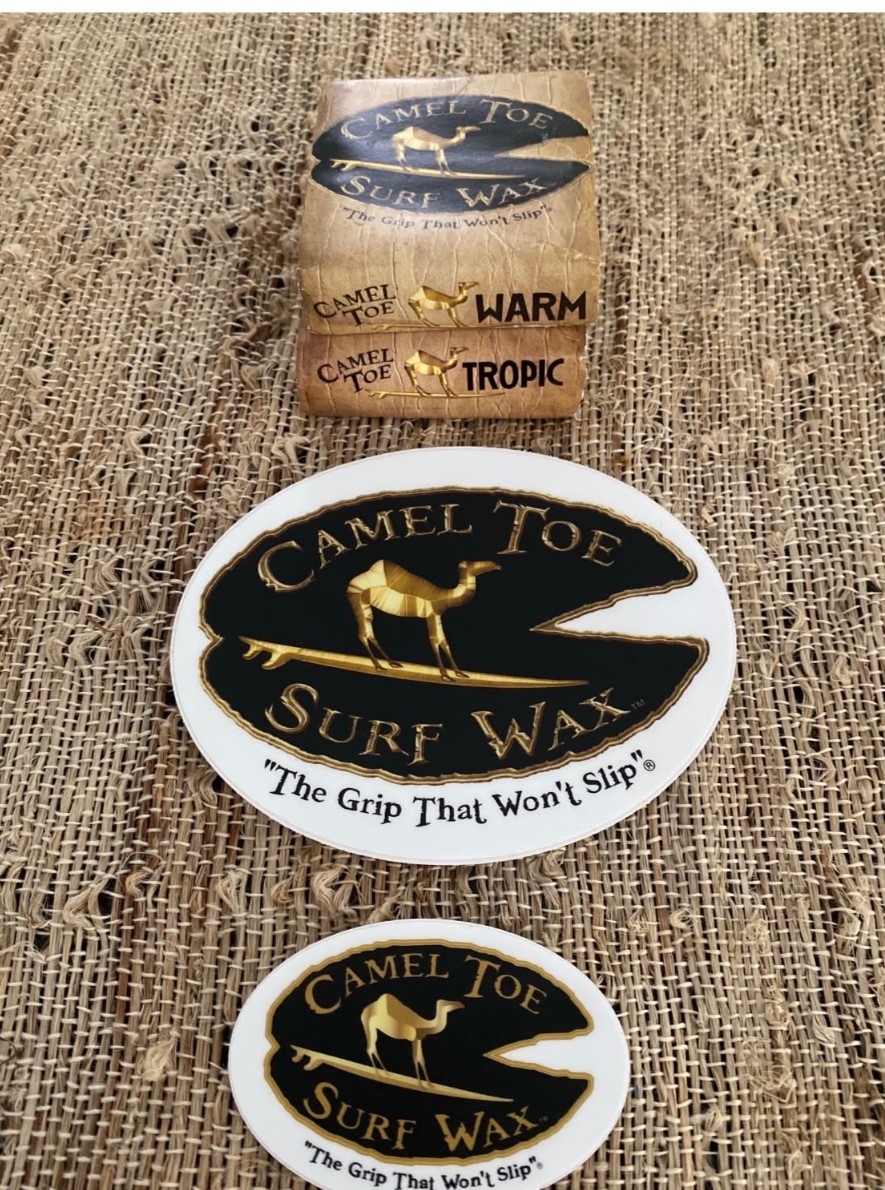 Original Camel Toe Surf Wax bar and branded stickers